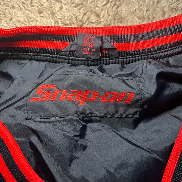 Snap On Racing Pullover Windbreaker Jacket Embroidered Black Sz XL Power Tools - Picture 3 of 7